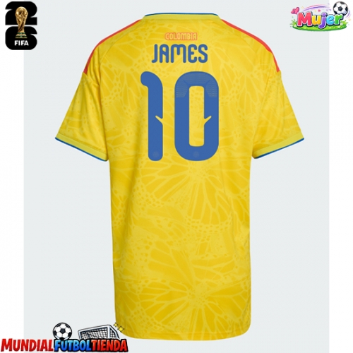 Camiseta Colombia James Rodriguez #10 Primera Equipación Replica Mundial 2026 para mujer mangas cortas